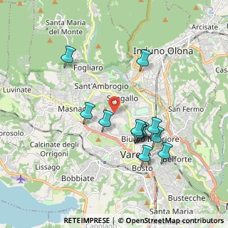 Mappa Via Montello, 21100 Varese VA, Italia (1.69167)