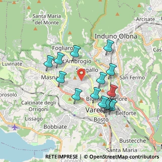 Mappa Via Montello, 21100 Varese VA, Italia (1.63857)