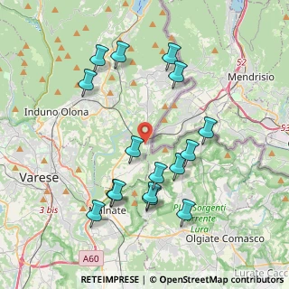 Mappa Via Cacciatori delle Alpi, 21050 Cantello VA, Italia (3.96563)