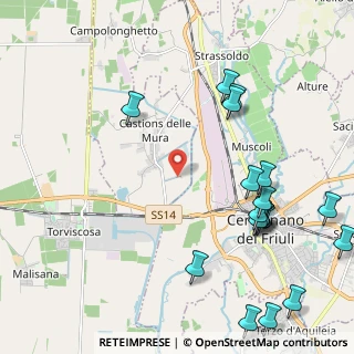 Mappa Via Tre Ponti, 33052 Cervignano del Friuli UD, Italia (2.8955)