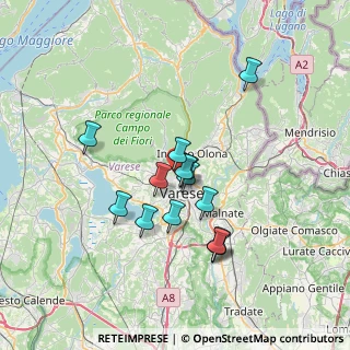 Mappa Viale Giambattista Aguggiari, 21100 Varese VA, Italia (5.81429)