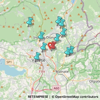Mappa Via Valsugana, 21100 Varese VA, Italia (2.86545)