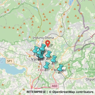 Mappa Via Dobbiaco, 21100 Varese VA, Italia (2.88182)
