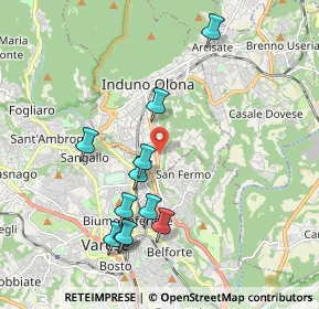 Mappa Via San Giovanni Bosco, 21056 Induno Olona VA, Italia (1.93182)