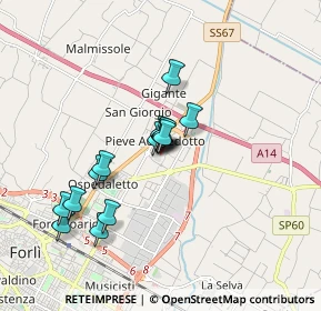 Mappa CC La Punta, 47122 Forlì FC, Italia (1.394)