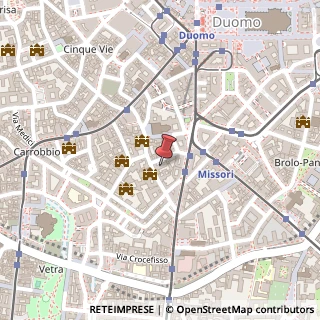 Mappa Via Fieno, 3, 20123 Milano, Milano (Lombardia)