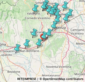 Mappa Via Trieste, 36054 Montebello Vicentino VI, Italia (16.9925)