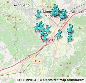 Mappa Via Trieste, 36054 Montebello Vicentino VI, Italia (3.7165)