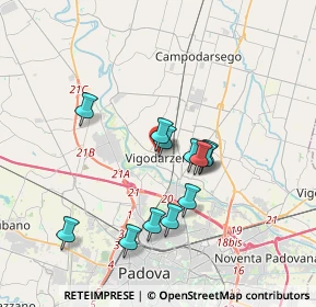 Mappa Via Cesare Pavese, 35010 Vigodarzere PD, Italia (3.08917)