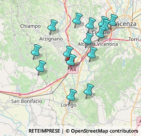 Mappa Contrada Asse, 36054 Montebello Vicentino VI, Italia (7.36667)