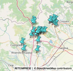 Mappa Via Bertinatti, 10015 Ivrea TO, Italia (9.8795)