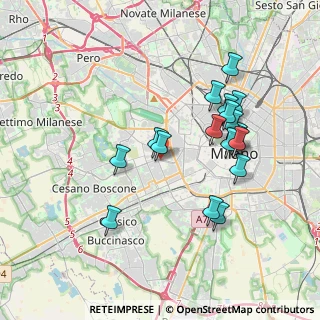 Mappa P.le Bande Nere V.le C. Da Forli', 20146 Milano MI, Italia (3.57333)