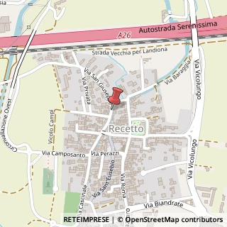 Mappa Via San Giuseppe,  14, 28060 Recetto, Novara (Piemonte)