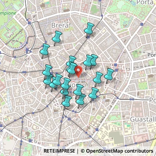 Mappa Via Ugo Foscolo, 20121 Milano MI, Italia (0.3525)