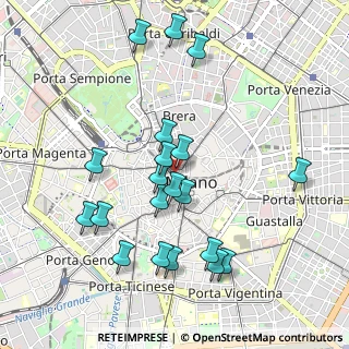 Mappa Stazione Metropolitana Cordusio, 20123 Milano MI, Italia (1.0005)