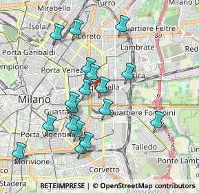 Mappa Via Privata Ozieri, 20129 Milano MI, Italia (1.82167)