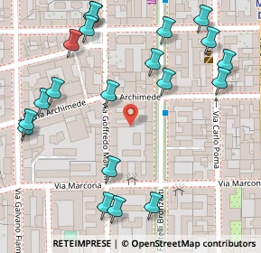 Mappa Via Archimede, 20129 Milano MI, Italia (0.1635)