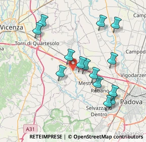 Mappa Mestrino Mestrino Provincia di Padova Italy, 35035 Mestrino PD, Italia (7.40857)