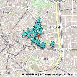 Mappa Via Cerva, 20121 Milano MI, Italia (0.2585)