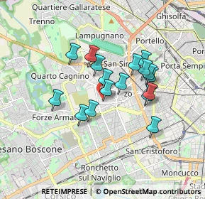 Mappa Via Benedetto Menzini, 20147 Milano MI, Italia (1.36882)