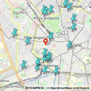 Mappa Sede Via Vincenzo Monti 33 Lab, 20123 Milano MI, Italia (1.245)
