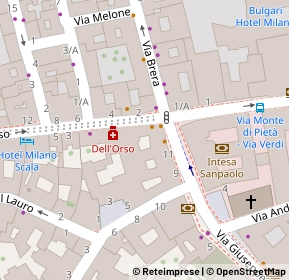 Mappa Via Dell'Orso, 20121 Milano MI, Italia (0.01739)