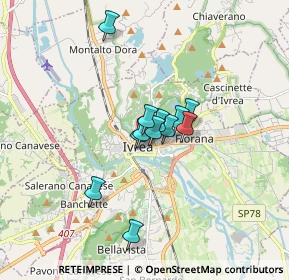 Mappa Via Sant'Arborio Varmondo, 10015 Ivrea TO, Italia (1.07833)