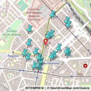 Mappa Via Ariosto, 20123 Milano MI, Italia (0.244)