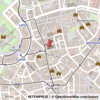 Mappa Via dell'Orso, 20, 20121 Milano, Milano (Lombardia)