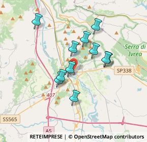 Mappa Via Monte Brogliero, 10015 Ivrea TO, Italia (2.97636)