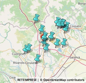 Mappa Via Monte Brogliero, 10015 Ivrea TO, Italia (11.2545)