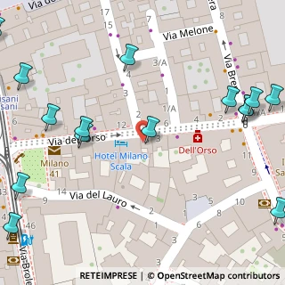 Mappa Via dell'Orso, 20121 Milano MI, Italia (0.119)