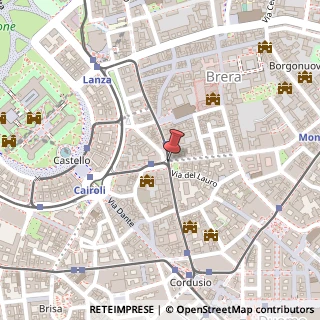 Mappa Via dell'Orso, 21, 20121 Milano, Milano (Lombardia)