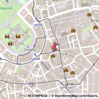 Mappa Via Cusani,  5, 20121 Milano, Milano (Lombardia)