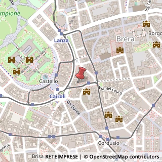 Mappa Via Cusani, 10/14, 20121 Milano, Milano (Lombardia)
