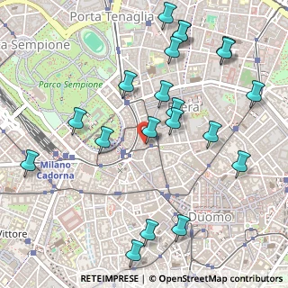 Mappa Via Cusani, 20121 Milano MI, Italia (0.6)