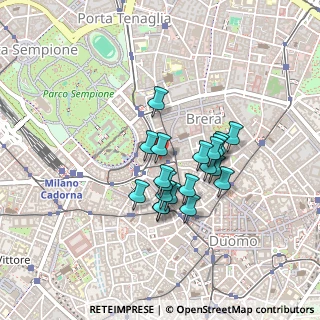 Mappa Via Cusani, 20121 Milano MI, Italia (0.3295)