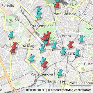 Mappa Via Leopardi, 20123 Milano MI, Italia (1.097)