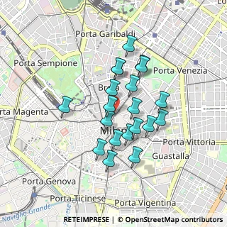 Mappa Via Filodrammatici, 20121 Milano MI, Italia (0.7125)