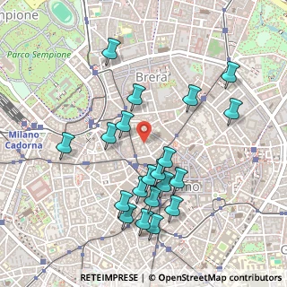 Mappa Via Clerici, 20121 Milano MI, Italia (0.4975)