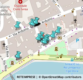 Mappa Via Arduino, 10015 Ivrea TO, Italia (0.016)