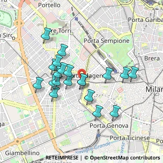 Mappa VIA CIMAROSA CO INGRESSO CORSO VERCELLI, 20123 Milano MI, Italia (0.8105)