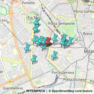 Mappa VIA CIMAROSA CO INGRESSO CORSO VERCELLI, 20123 Milano MI, Italia (0.6005)