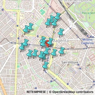 Mappa VIA CIMAROSA CO INGRESSO CORSO VERCELLI, 20144 Milano MI, Italia (0.3965)