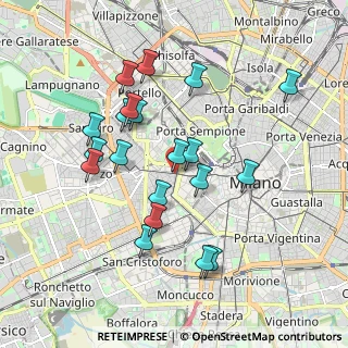 Mappa VIA CIMAROSA CO INGRESSO CORSO VERCELLI, 20123 Milano MI, Italia (1.796)
