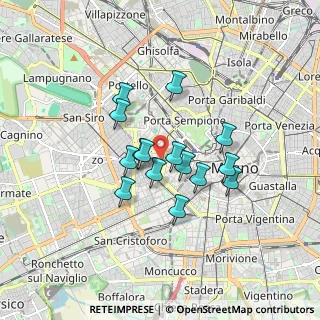 Mappa VIA CIMAROSA CO INGRESSO CORSO VERCELLI, 20123 Milano MI, Italia (1.29867)