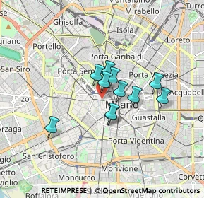 Mappa Via Giuseppe Brentano, 20121 Milano MI, Italia (1.12636)