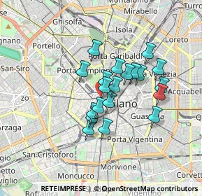Mappa Via Giuseppe Brentano, 20121 Milano MI, Italia (1.2855)
