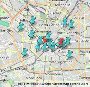 Mappa Via Giuseppe Brentano, 20121 Milano MI, Italia (1.45588)