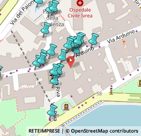 Mappa Vicolo Ospedale, 10015 Ivrea TO, Italia (0.05714)